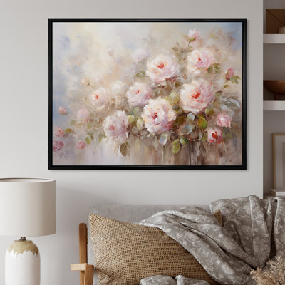 Pink Roses Farmhouse Charm On Canvas Print