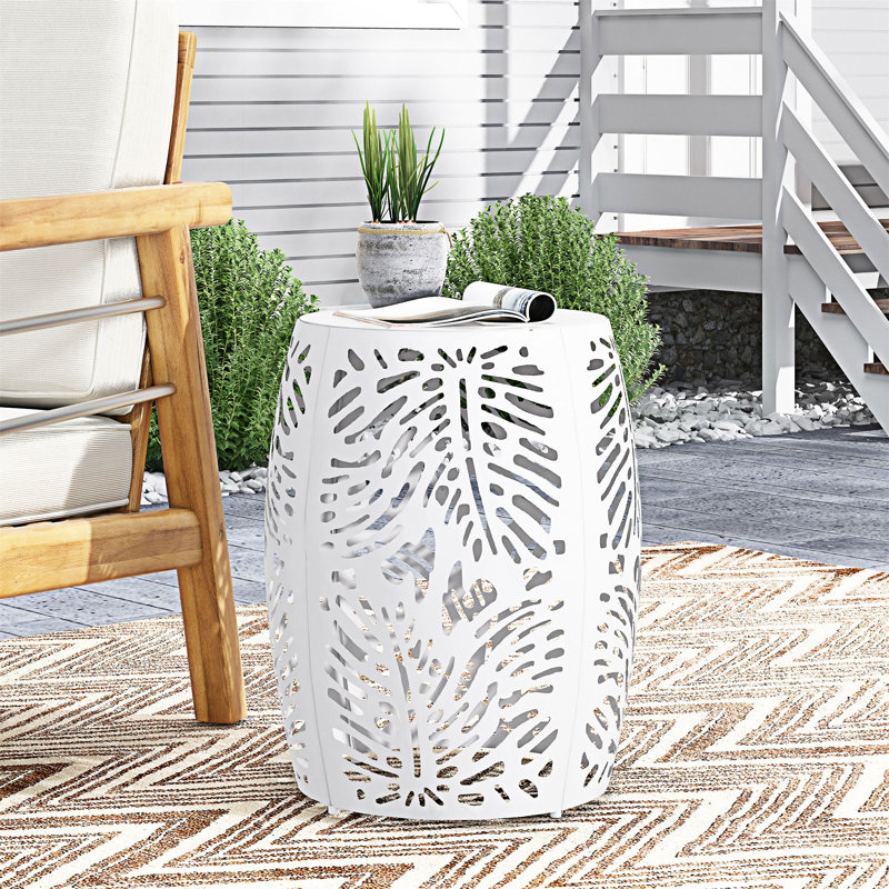 Table de bout d'extérieur, Blanc