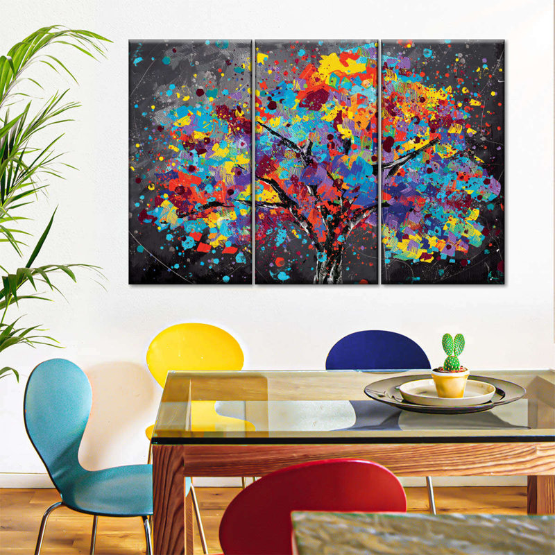 «Brilliant Tree Color Splash Paint», reproduction sur toile, H 36 po x l 57 po x P 1,25 po