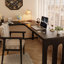 62.99"+39.37" Black L-Shaped Solid Wood Office Sets