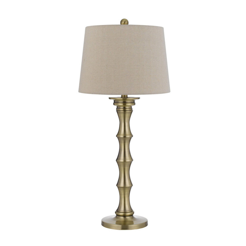 Kaisee Metal Table Lamp, Gold, Beige