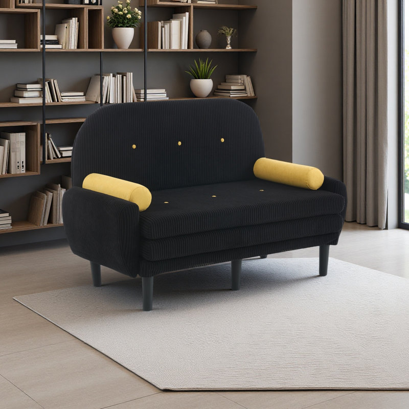 Causeuse inclinable Corduroy, Noir