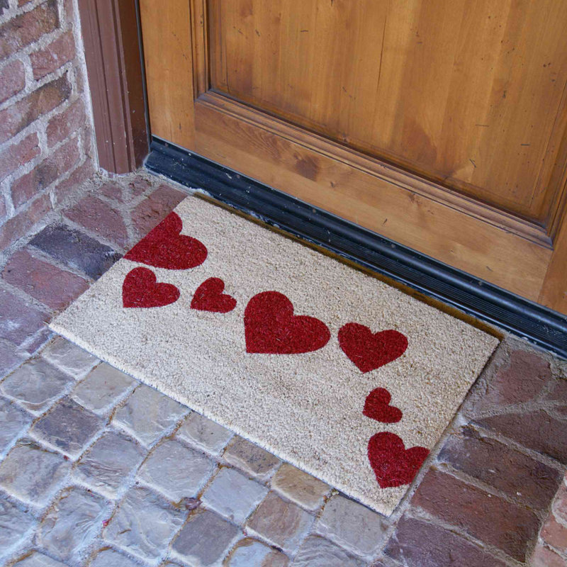 Tapis d'entrée antidérapant Rajon Hearts