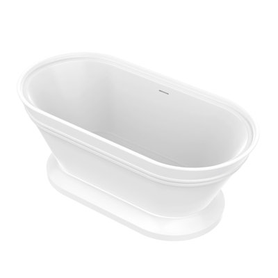 59" x 30" Freestanding Soaking Acrylic Bathtub