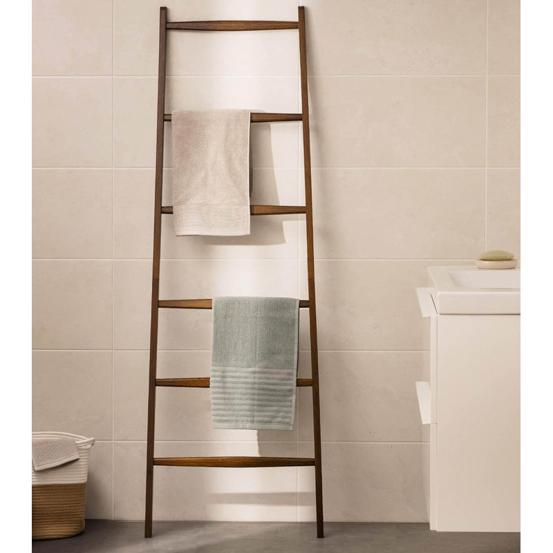Wood Freestanding Towel Stand, Dark Brown