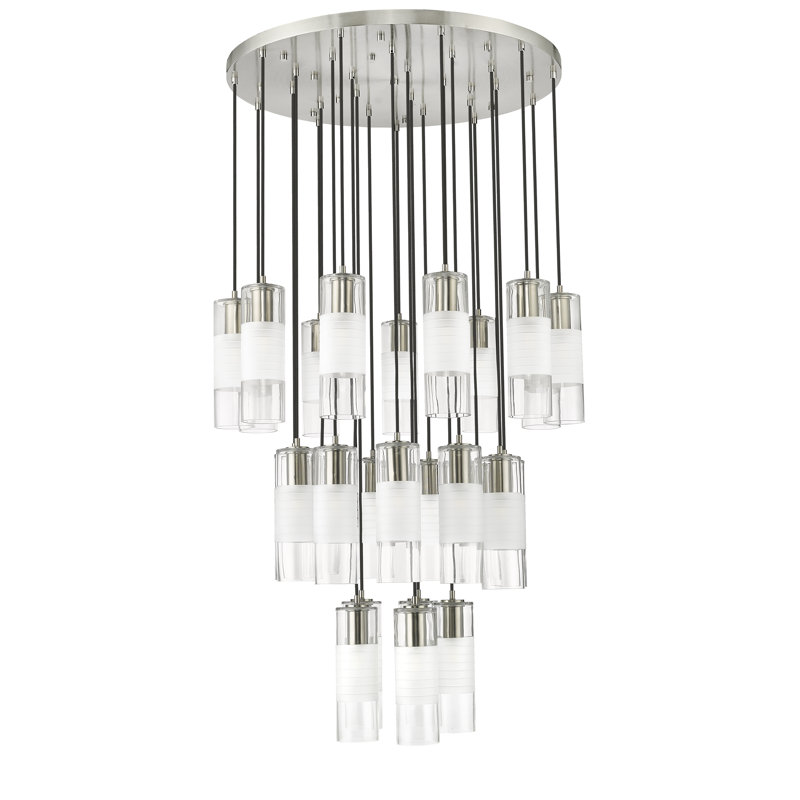 Lustre 27 lumières Premislao, Nickel brossé