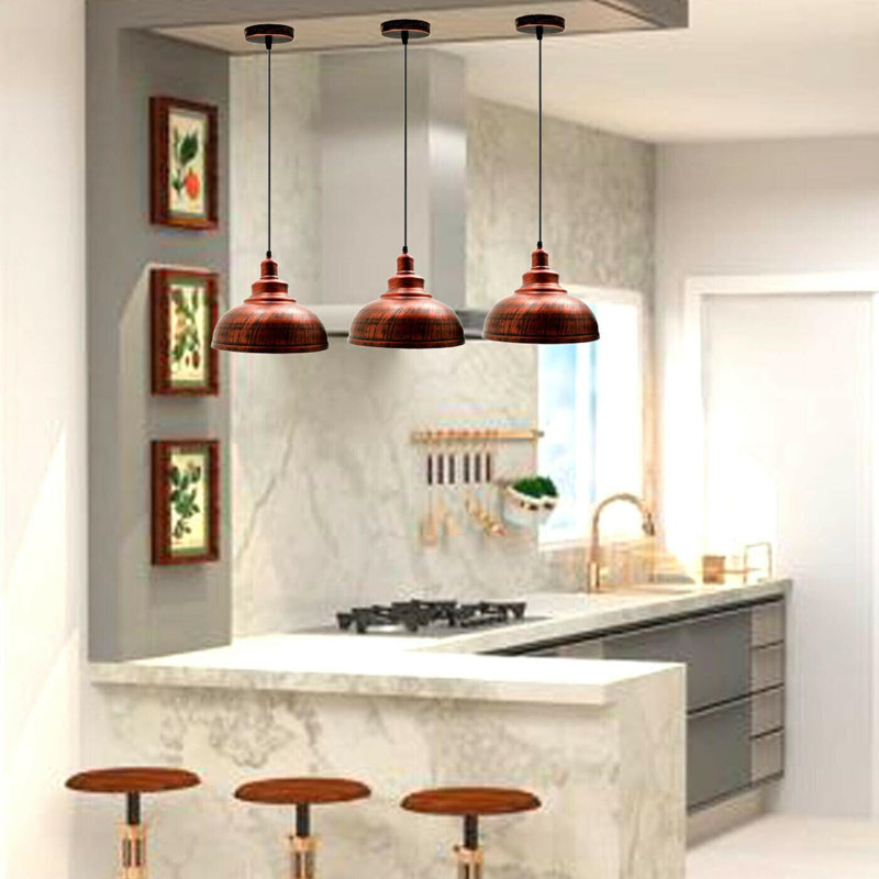 - Light Dome Pendant, Rustic Red