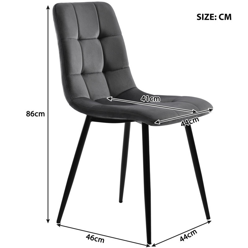 Fabric Upholstered Metal Parsons Chair, Grey