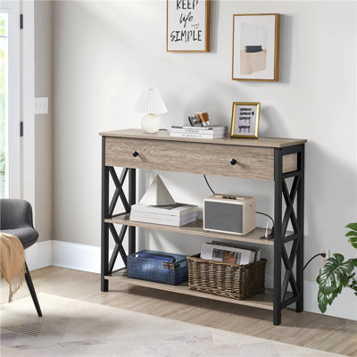 Papineau 40'' W Console Table with USB Ports and Outlets