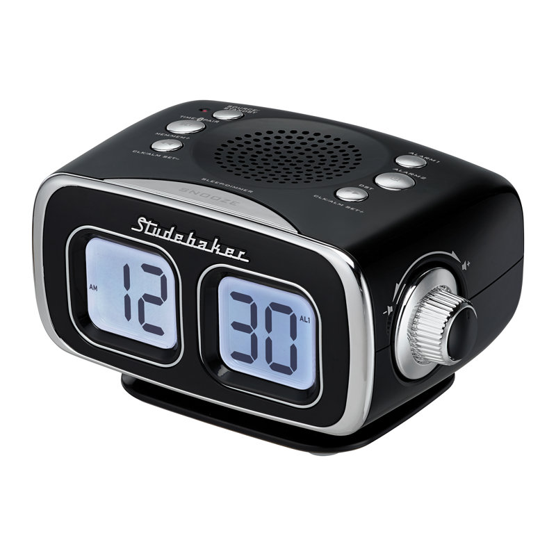 Modern & Contemporary Digital Electric Tabletop Clock with Alarm, Blue
