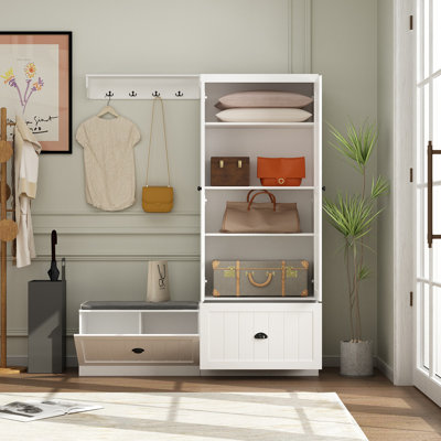 Amberjo Hall Tree 59.1'' Wide with Bench and Shoe Storage