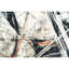 Tapis rond gris / noir / ivoire / bleu en laine nouée à la main 3 pi Abstract