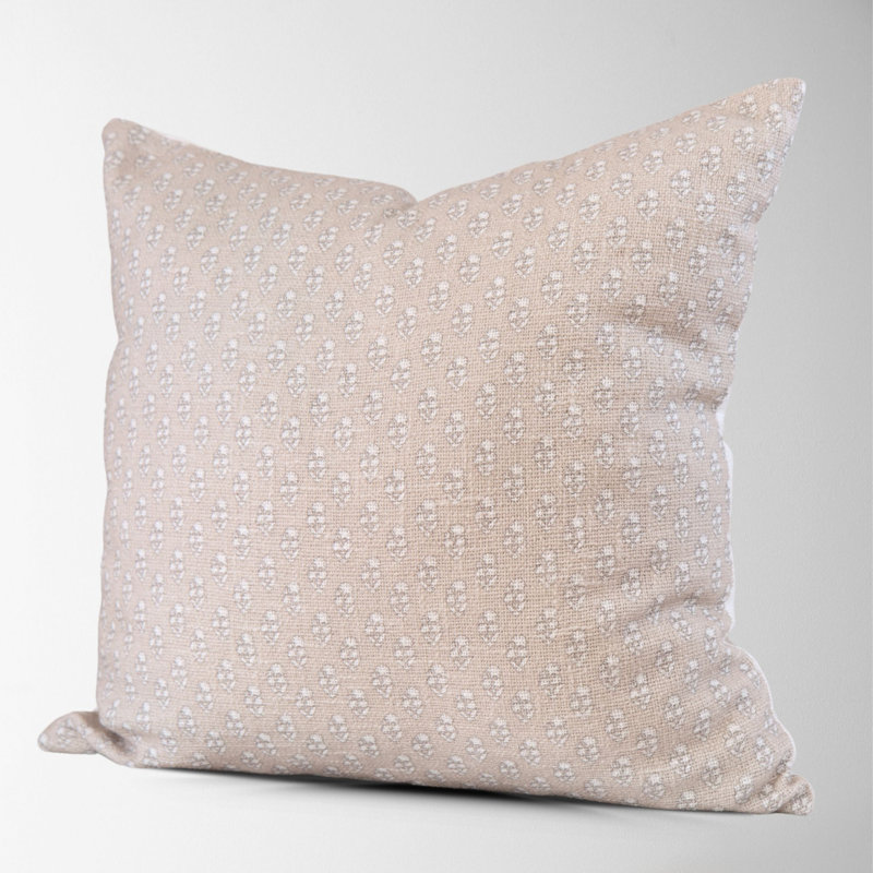  Cotton Throw Square Pillow Cover, Oyster Floral