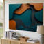 Toile, composition abstraite visuellement saisissante avec une série d'art mural imbriqué de formes géométriques dans un style moderne-302238596