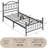 Vintage Circular Headboard Metal Bed Frame, Heavy-Duty Iron Platform Bed with Footboard, No Box Spring Needed, Noise-Free-1705649649