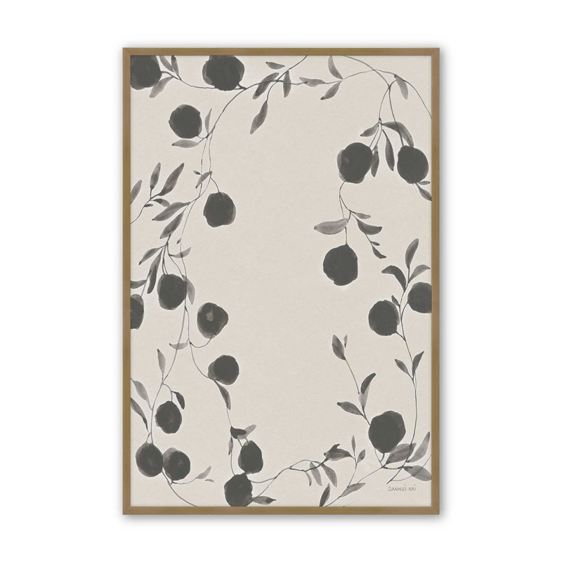 Ink Botanicals I Print, Brushed Gold Open Corner Framed, 15.25'' H x 12.25'' W