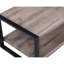 Ensemble de cocktail contemporain 3 pièces, 1 table basse rectangulaire et 2 tables de bout carrées, brun rustique, noir, salon, meubles en bois