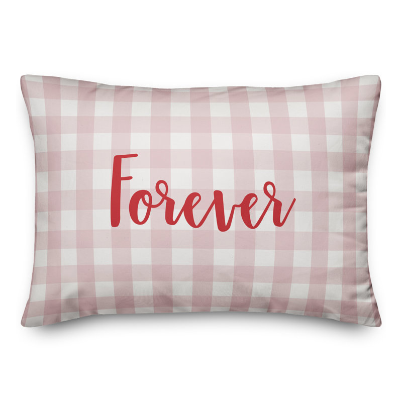 Plaid Throw Pillow, Red/Pink