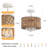 4 - Light 12 inch Boho Rattan Chandelier, Dimmable Drum Natural Rattan Seagrass Semi Flush Mount Ceiling Light Fixtures With E12 Base for Dining Room Kitchen Island-386980411