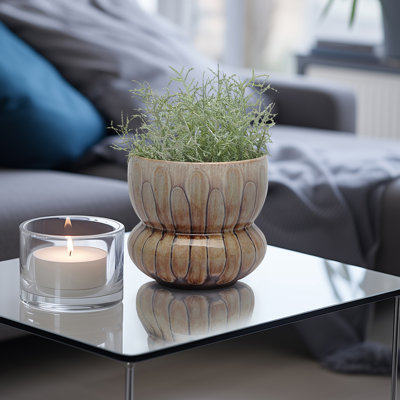 Mandara Small Vase - Multi-color, Ceramic, Brown, Novelty, Elegant Design for Modern Living