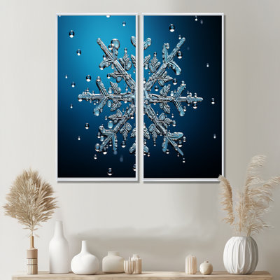 Blue Snowflake Holiday II - paysages d'hiver, impressions sur toile