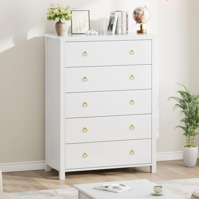 Dresser for Bedroom, Chest of Dressers 37" Tall Dresser for Closet with 4 Drawers Chest with Clothes Storage Cabinet, Drawer Organizer for Bedroom, Li