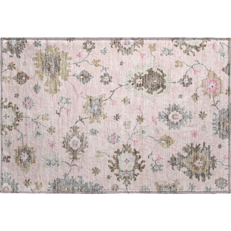 Premium Machine Washable Prisco Pink Rug