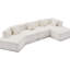 Chaise longue blanche modulaire en L 140 po avec méridienne, 4 sièges - sans assemblage, design contemporain minimaliste-1643232724-1643232712