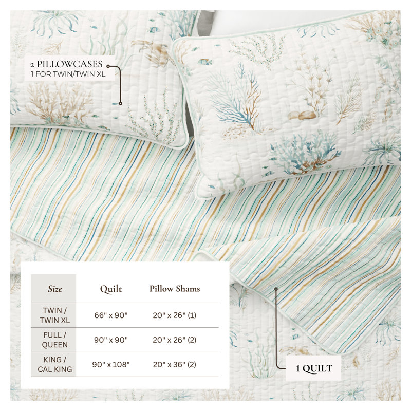 Ensemble de courtepointe en coton Watercolor, Courtepointe pour lit simple / simple TG et 1 taie