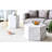 White Marble Hexagonal Coffee Table - Create An Elegant Interior With Finish, 27x23.6x16.5 & 18x15.7x19.7 Inches, No Assembly Needed, And
