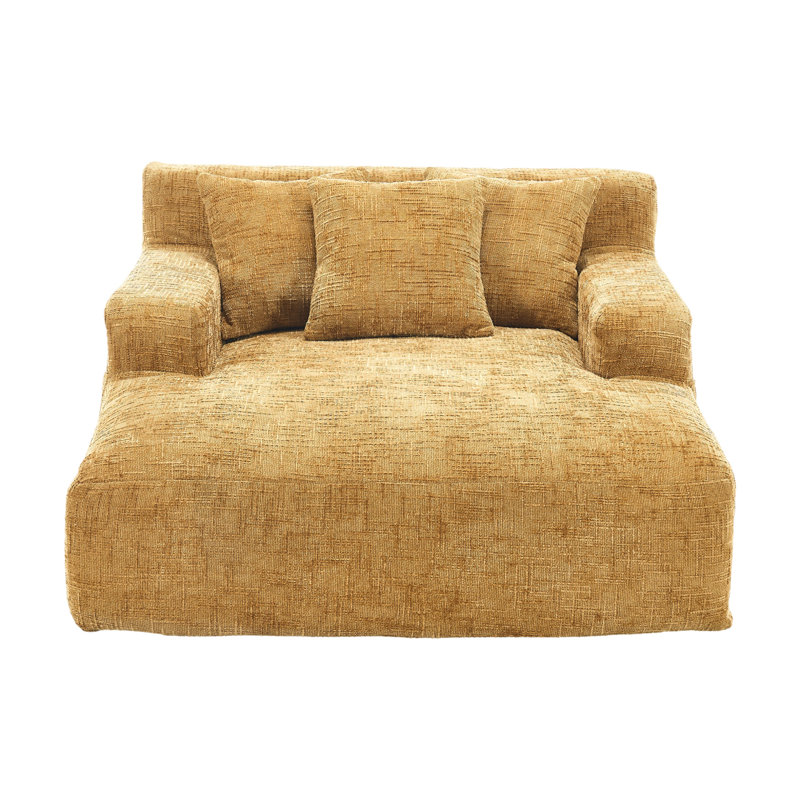 Canapé-lit Bonzy Chenille, Jaune