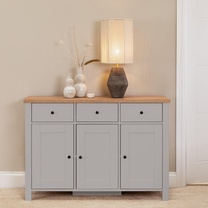 Maryhannah 115cm Sideboard, Grey, 3 Doors