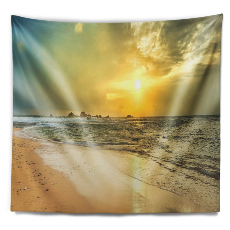 Tapisserie panorama au coucher de soleil, H 32 po x l 39 po