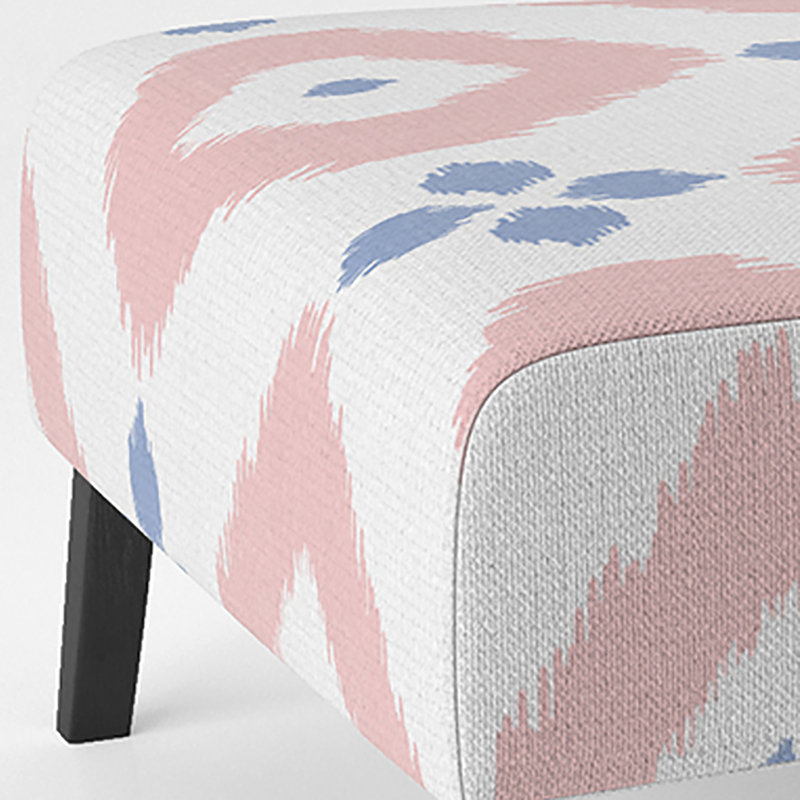 Fauteuil de chambre à motif géométrique en velours bleu à motif géométrique
