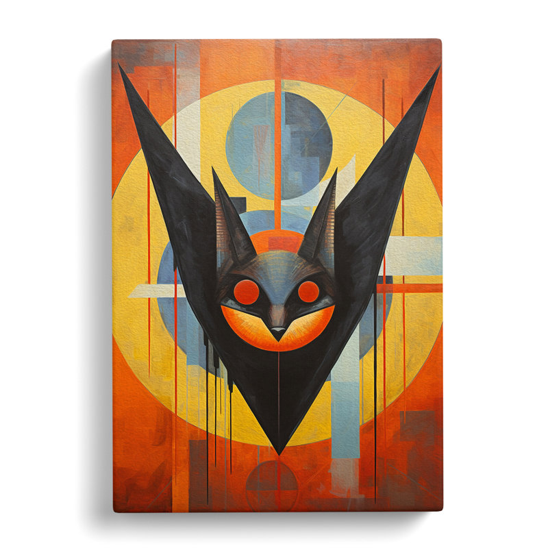 Bat Constructivism Art - Wrapped Canvas