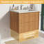  Meuble-lavabo flottant moderne 24 po avec comptoir intégré en bois naturel