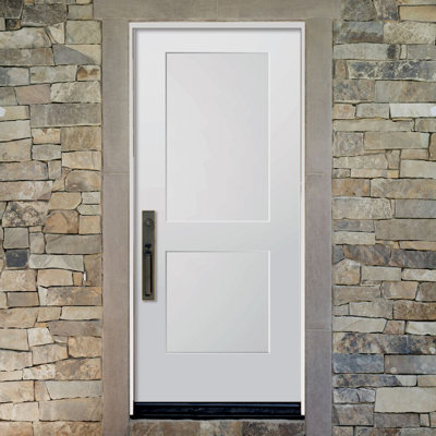 Smooth Fibreglass 2 Panel Shaker Exterior Door with 4-9/16" Jambs