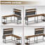 Bureau en L, bureau d'ordinateur en coin réversible avec prise de courant et lumière DEL, bureau de jeu avec tablette de rangement et support pour écran, brun rustique