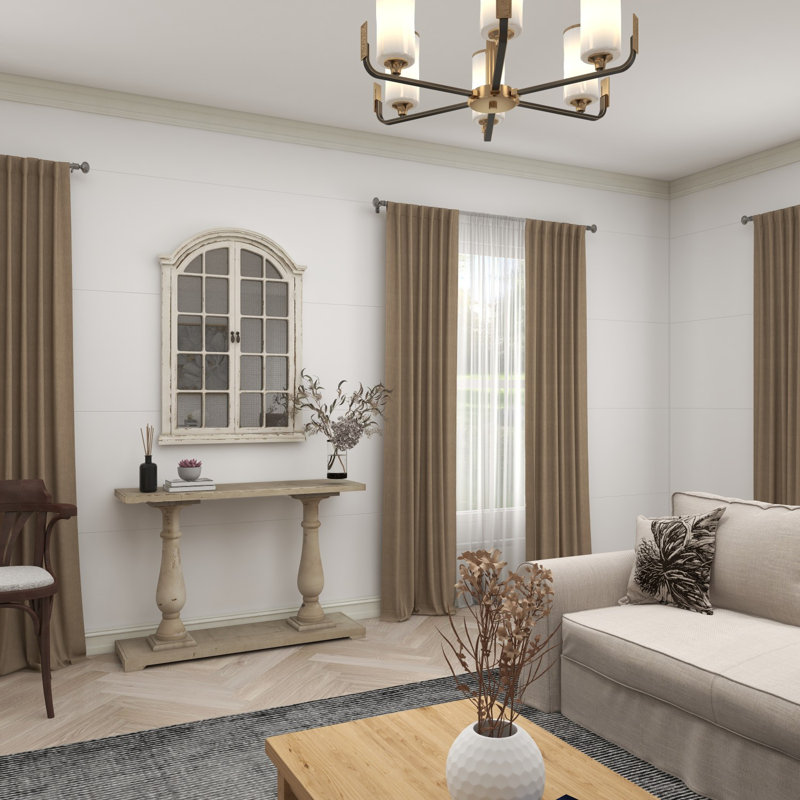 Cream Wood Windowpane Arched Wall Mirror with Distressed Finish