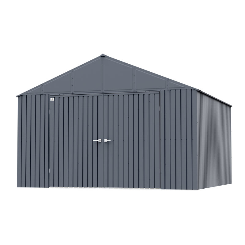 Elite Steel Storage Shed, 12X12, Anthracite, Anthracite