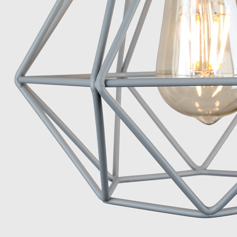 Carnegie 20cm H Metal Novelty Pendant Shade ( Clip On ), Grey
