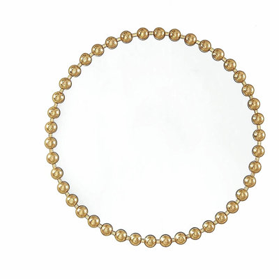Beaded Round Wall Mirror 36"D