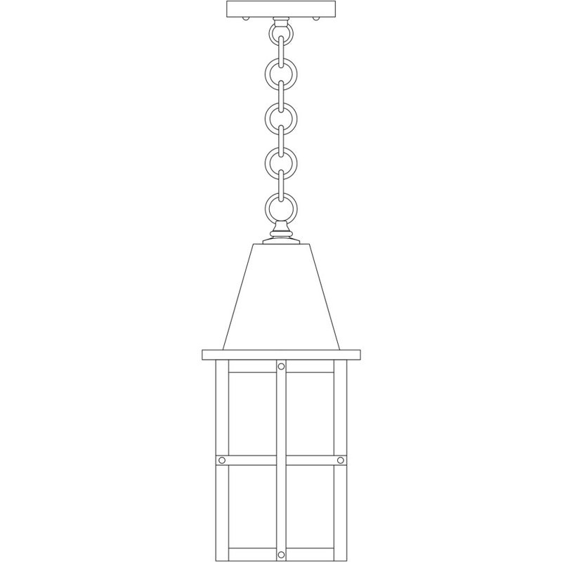 Hartford Outdoor Hanging Lantern, 20.5" H x 8" W, Mission Brown, Tan