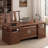 62.99"New Chinese-style rectangular brown solid wood office desk