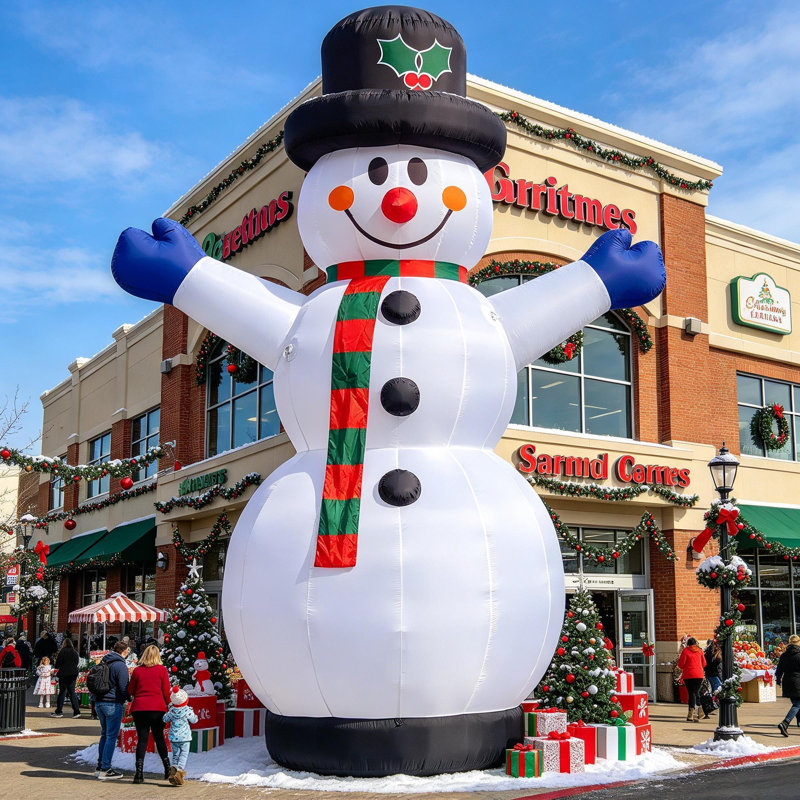 Bonhomme de neige de Noël gonflable 33 ', décoration de Noël haut de gamme pour l'extérieur