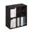 Dubinska 4-Cube Irregular Cubes Bookcase, Bookshelf, Storage Organizer, Espresso