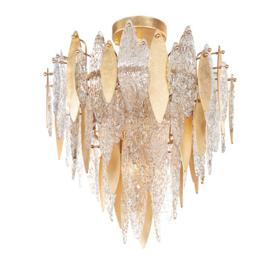 Aurick 10 -Light 24" Unique Tiered Semi Flush Mount