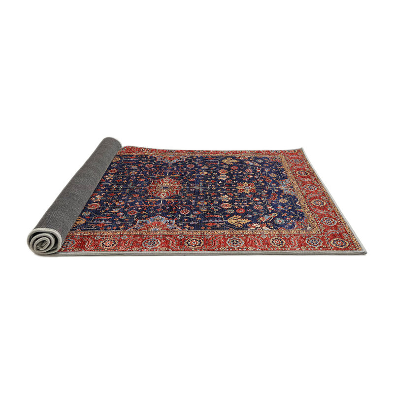 Tapis oriental rouge et bleu, Rond 4 pi