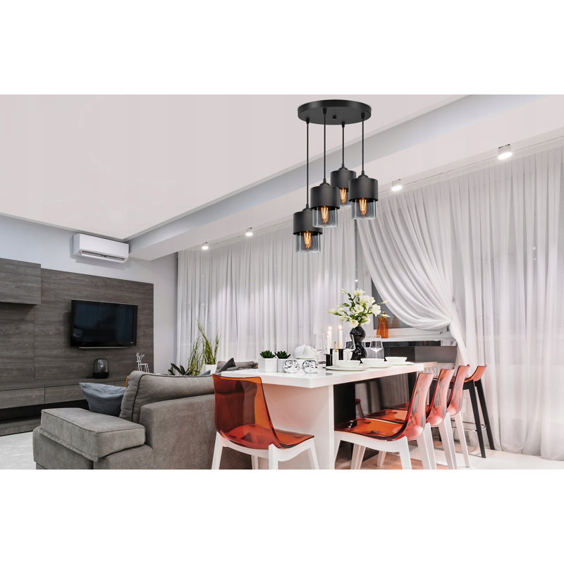 Cardinale 4 - Light Black Cluster Pendant, Graphite