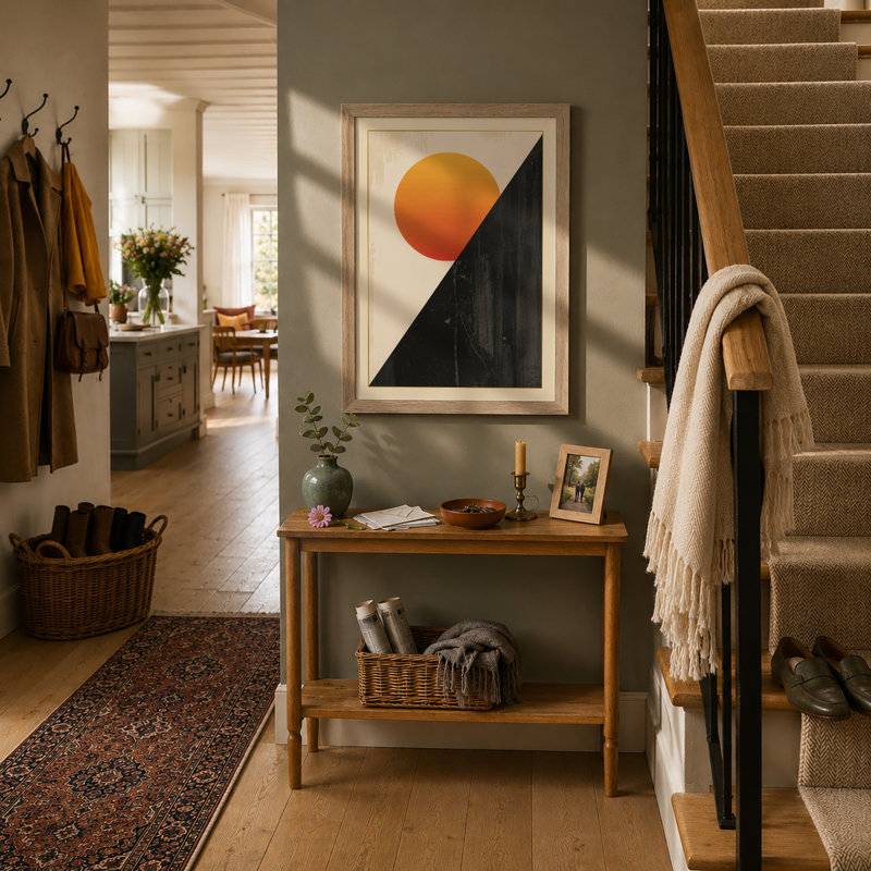 Sun Rising Minimalist - Print, A2 - 59.4 x 42.0 cm, Oak